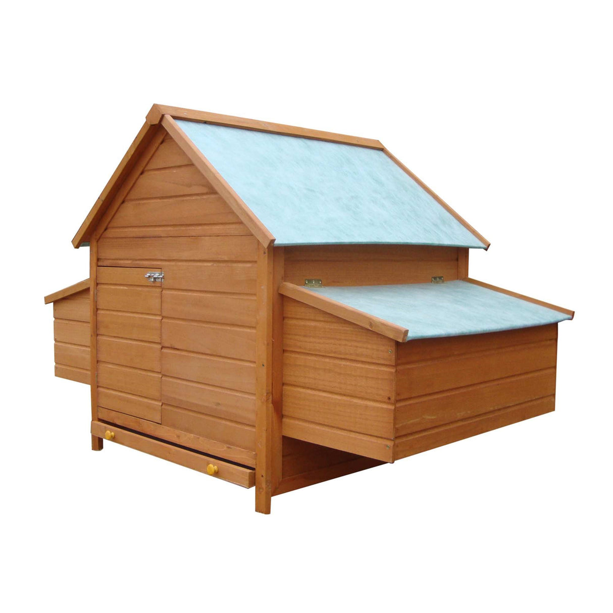 easycomfort easycomfort pollaio da giardino gabbia per galline in abete legno e verde 160x98.5x107cm