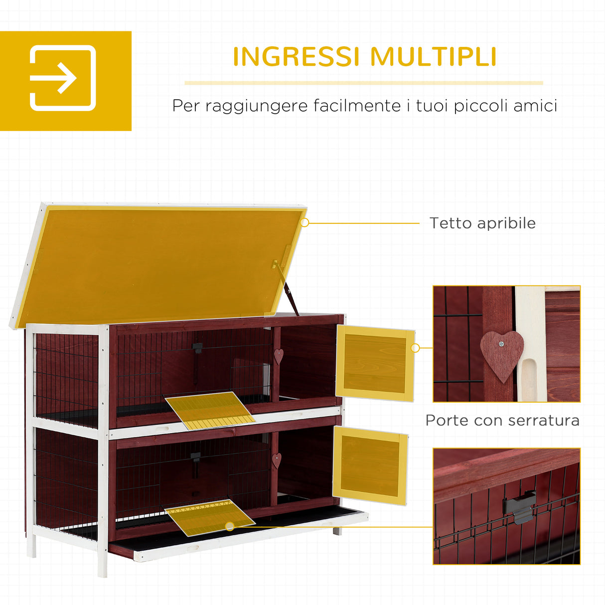 easycomfort easycomfort conigliera da esterno in legno gabbia per conigli impermeabile ean 8055776911854