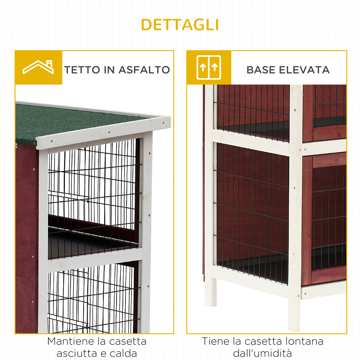 easycomfort easycomfort conigliera da esterno in legno gabbia per conigli impermeabile ean 8055776911854