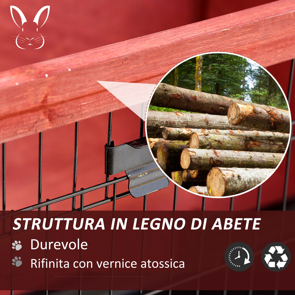 easycomfort easycomfort conigliera da esterno in legno gabbia per conigli impermeabile ean 8055776911854