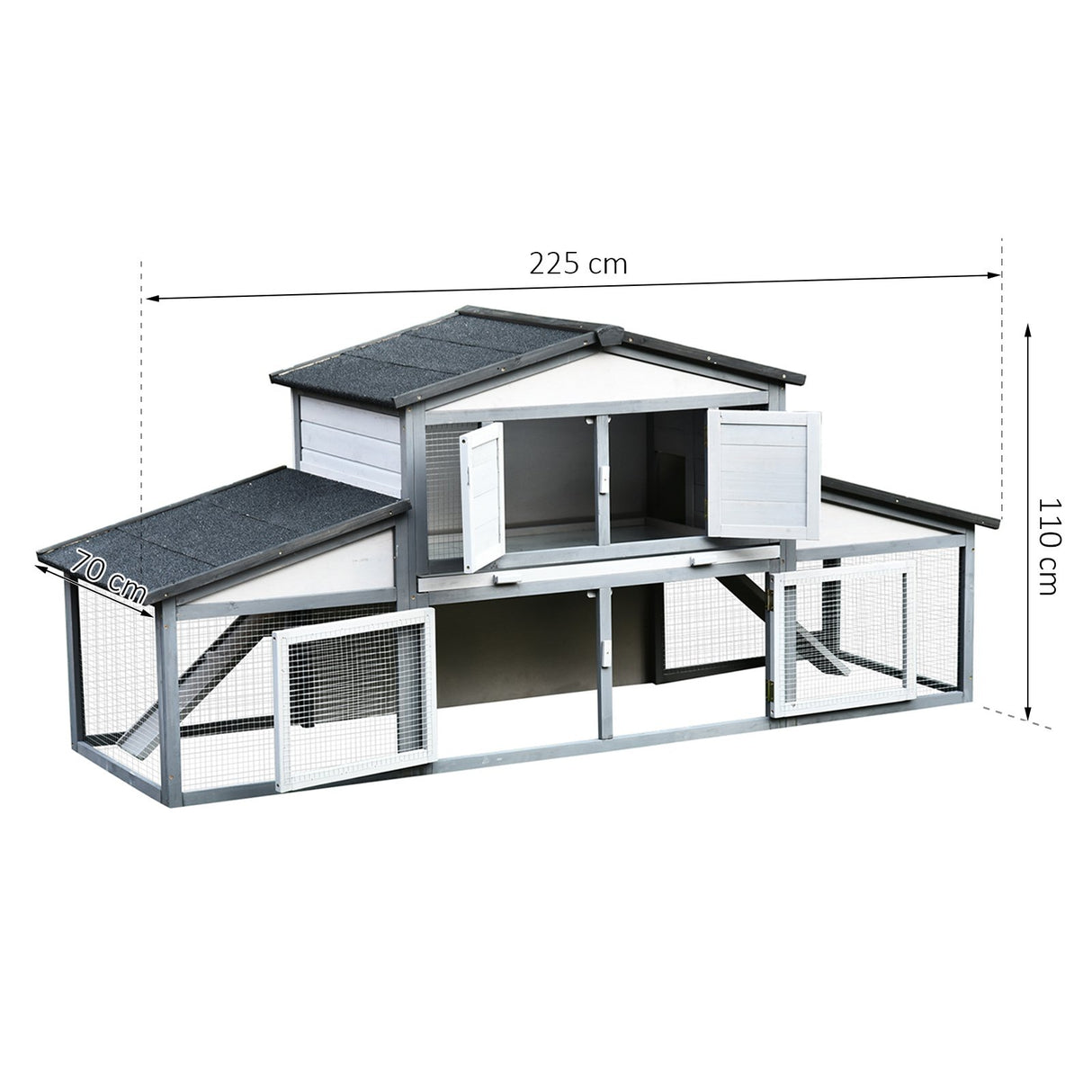 easycomfort easycomfort conigliera da esterno in legno gabbia per 2 3 conigli o roditori bianca ean 8055776912950