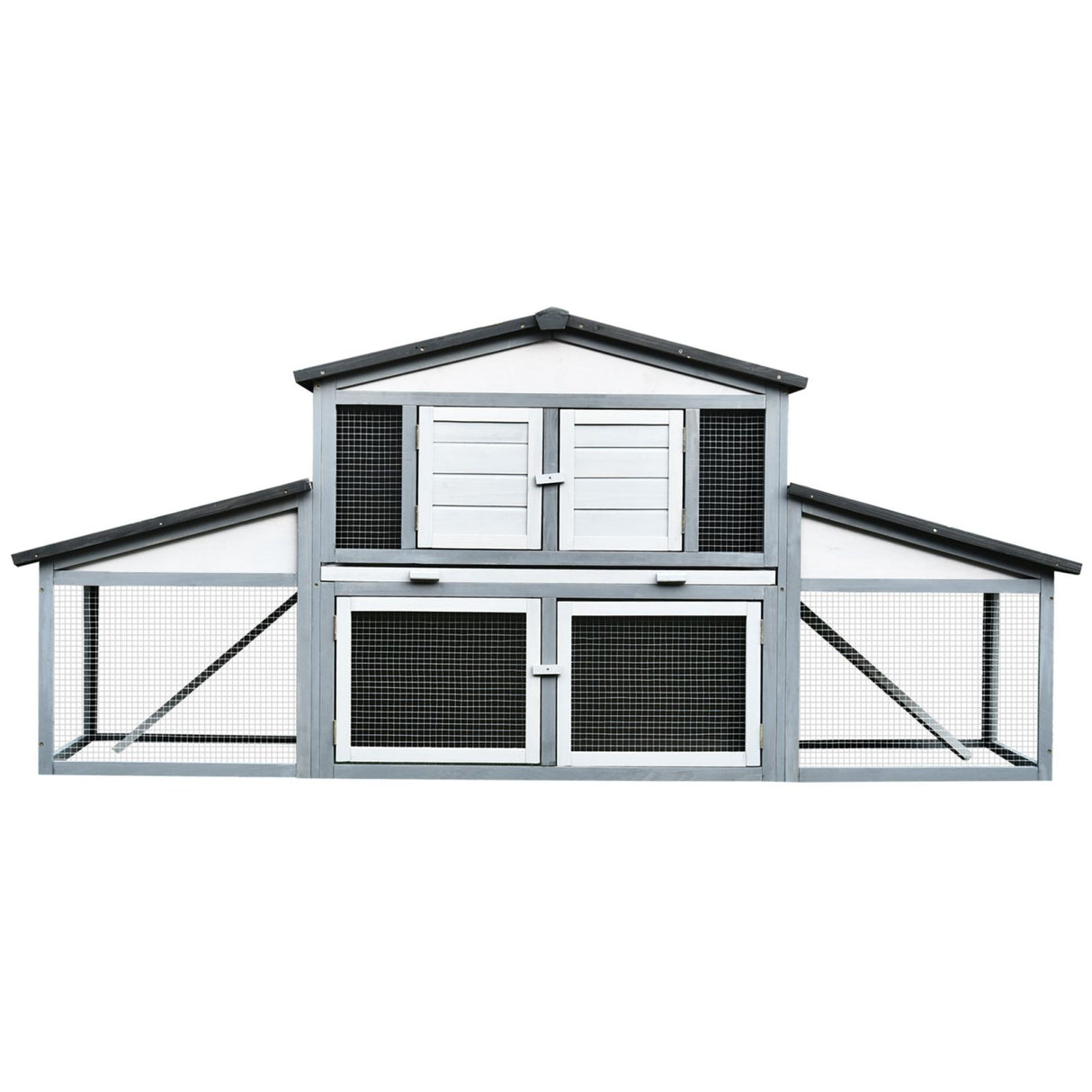 easycomfort easycomfort conigliera da esterno in legno gabbia per 2 3 conigli o roditori bianca ean 8055776912950