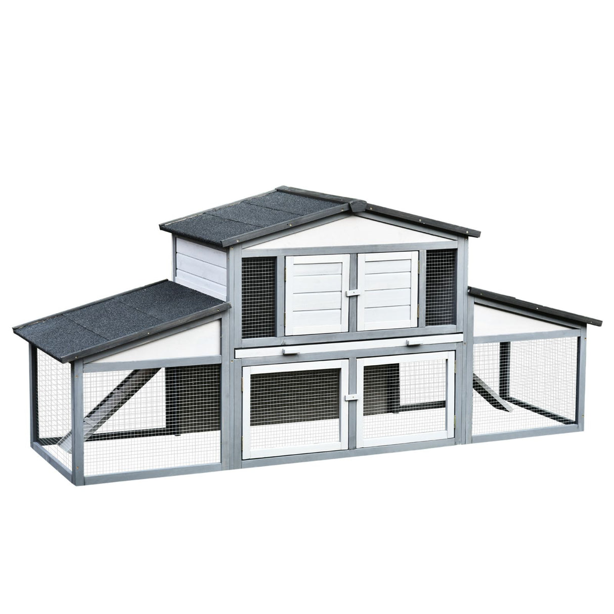 easycomfort easycomfort conigliera da esterno in legno gabbia per 2 3 conigli o roditori bianca ean 8055776912950