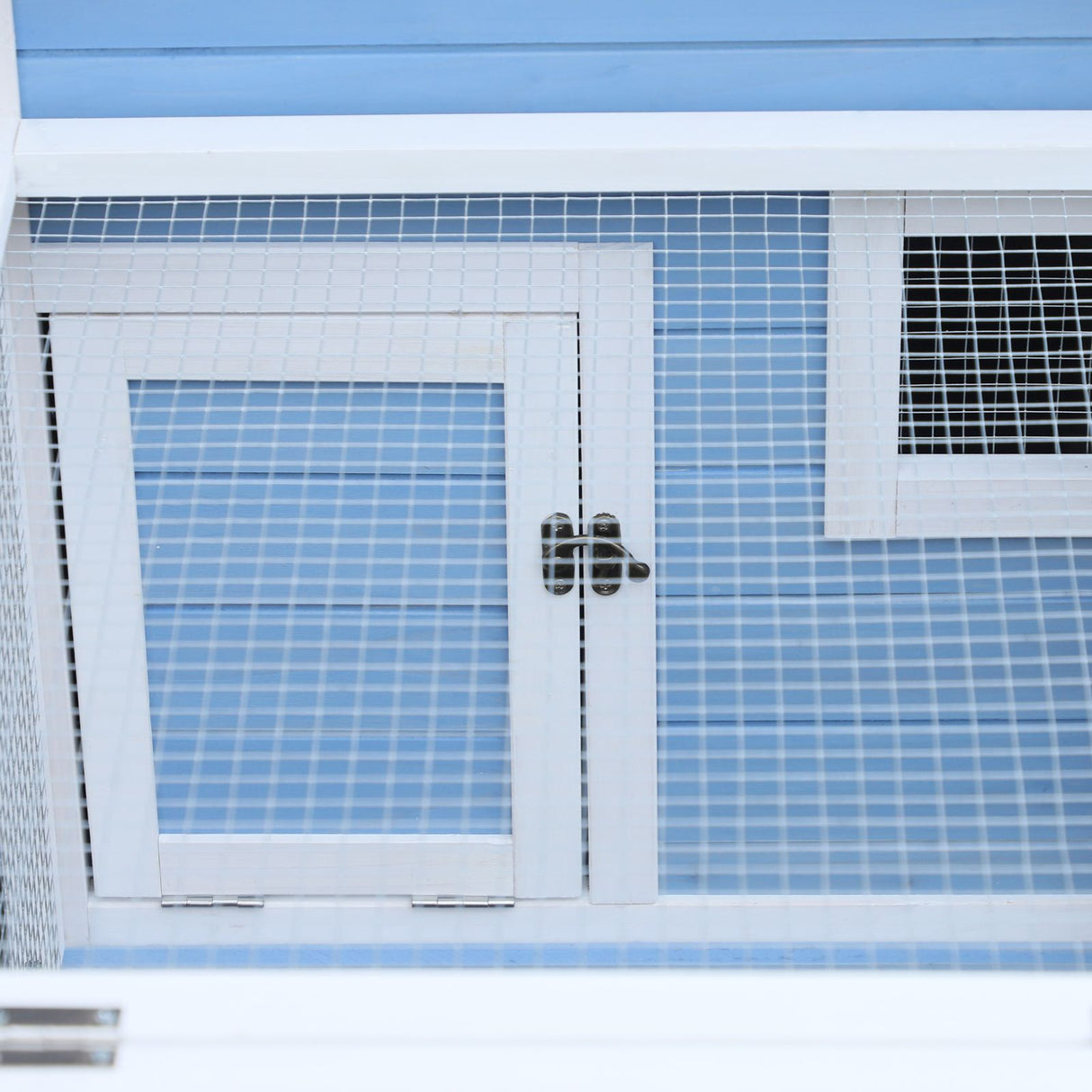 easycomfort easycomfort pollaio da giardino per galline con corsa vassoio di nidificazione rimovibile in legno bianco e blu180x90 1x78 6cm ean 8055776912677