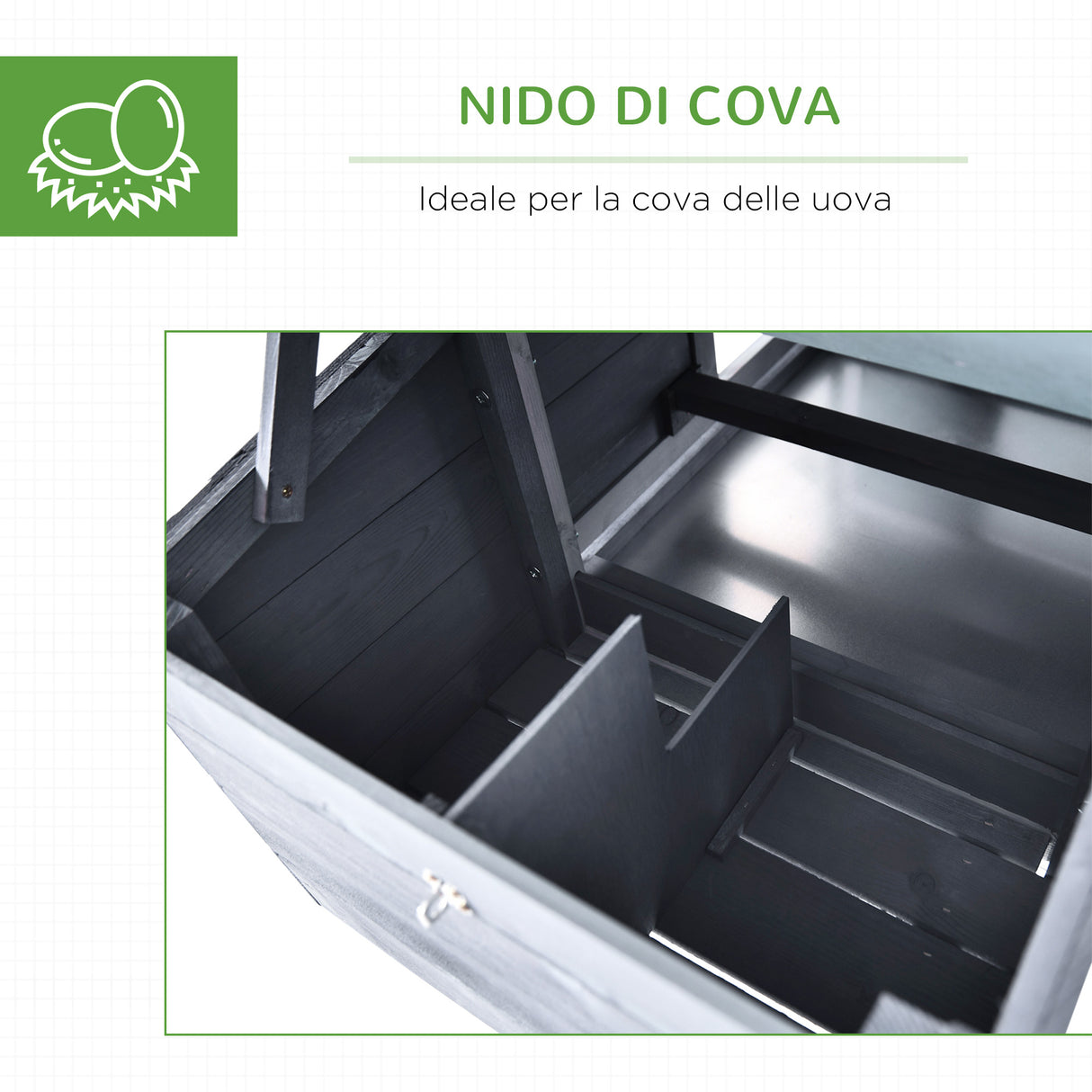 easycomfort easycomfort pollaio prefabbricato in legno per 2 galline con recinzione e nido per cova 150 5x54x87cm