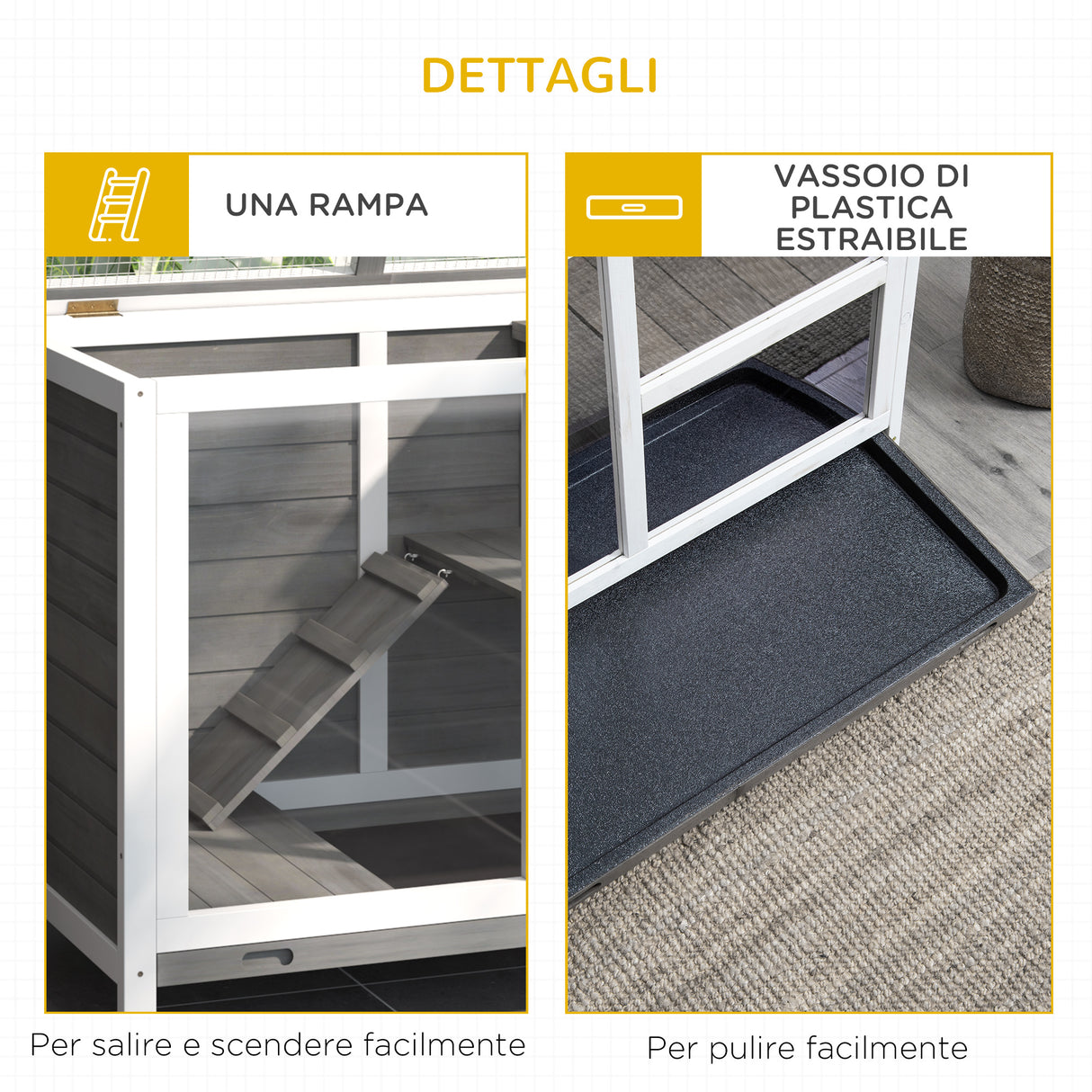 easycomfort easycomfort conigliera in legno 2 livelli gabbia per conigli e porcellini dindia ean 8055776911168