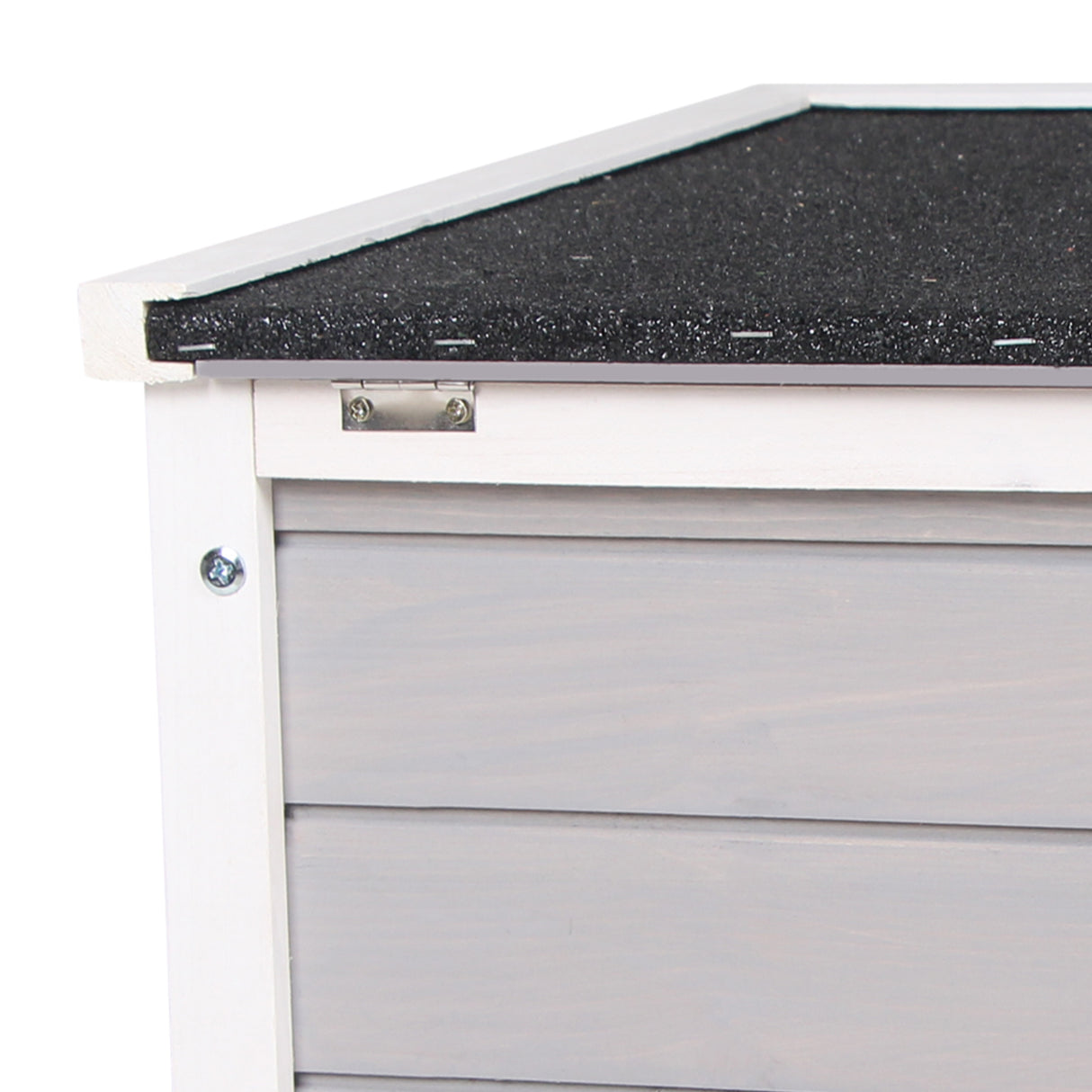 easycomfort easycomfort gabbia per conigli in legno da esterno con tetto in asfalto e rampa antiscivolo 42x51x43cm grigia