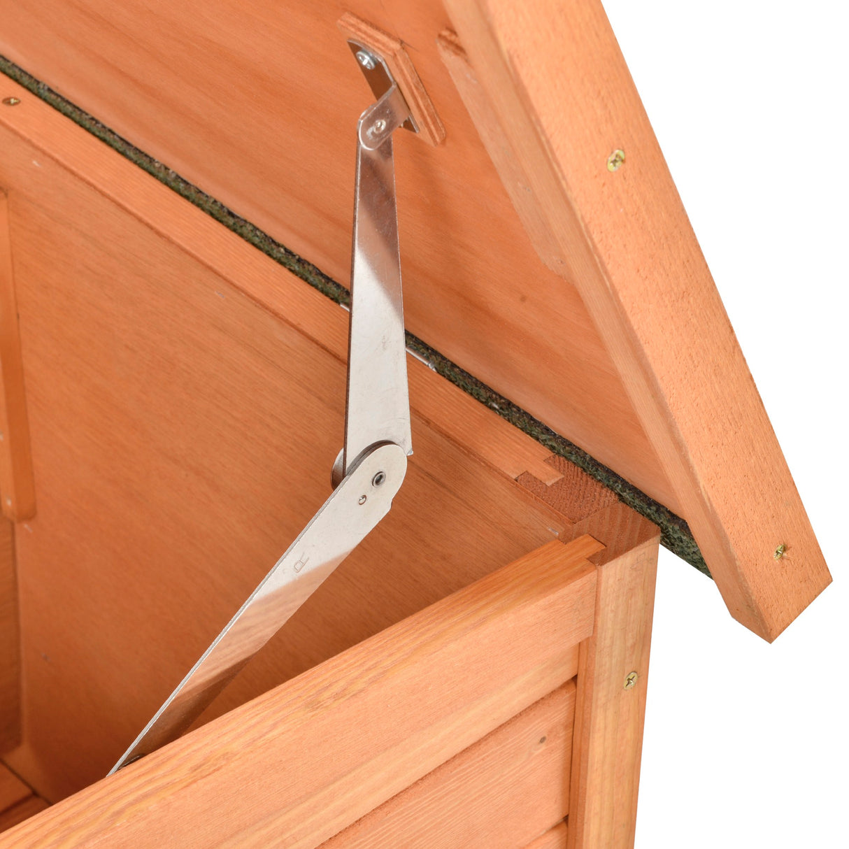 easycomfort easycomfort conigliera da esterno e interno in legno con casetta e area aperta recintata 125 5x100x49cm arancione