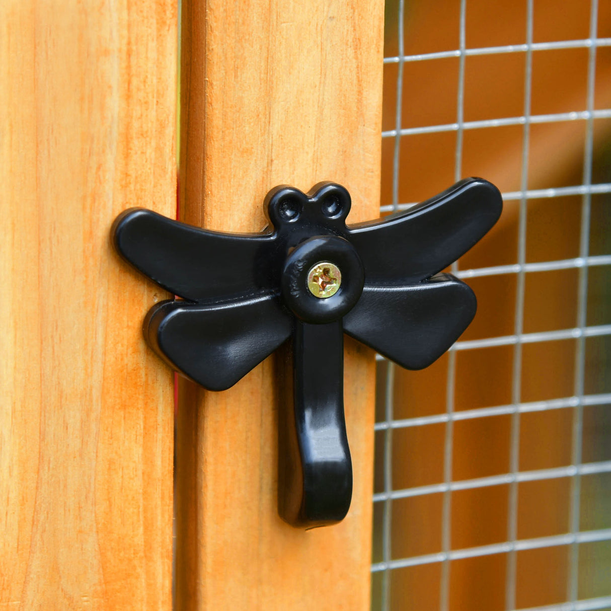 easycomfort easycomfort pollaio in legno con casetta per galline e area aperta nido con tetto apribile e rete metallica 168x75x103cm