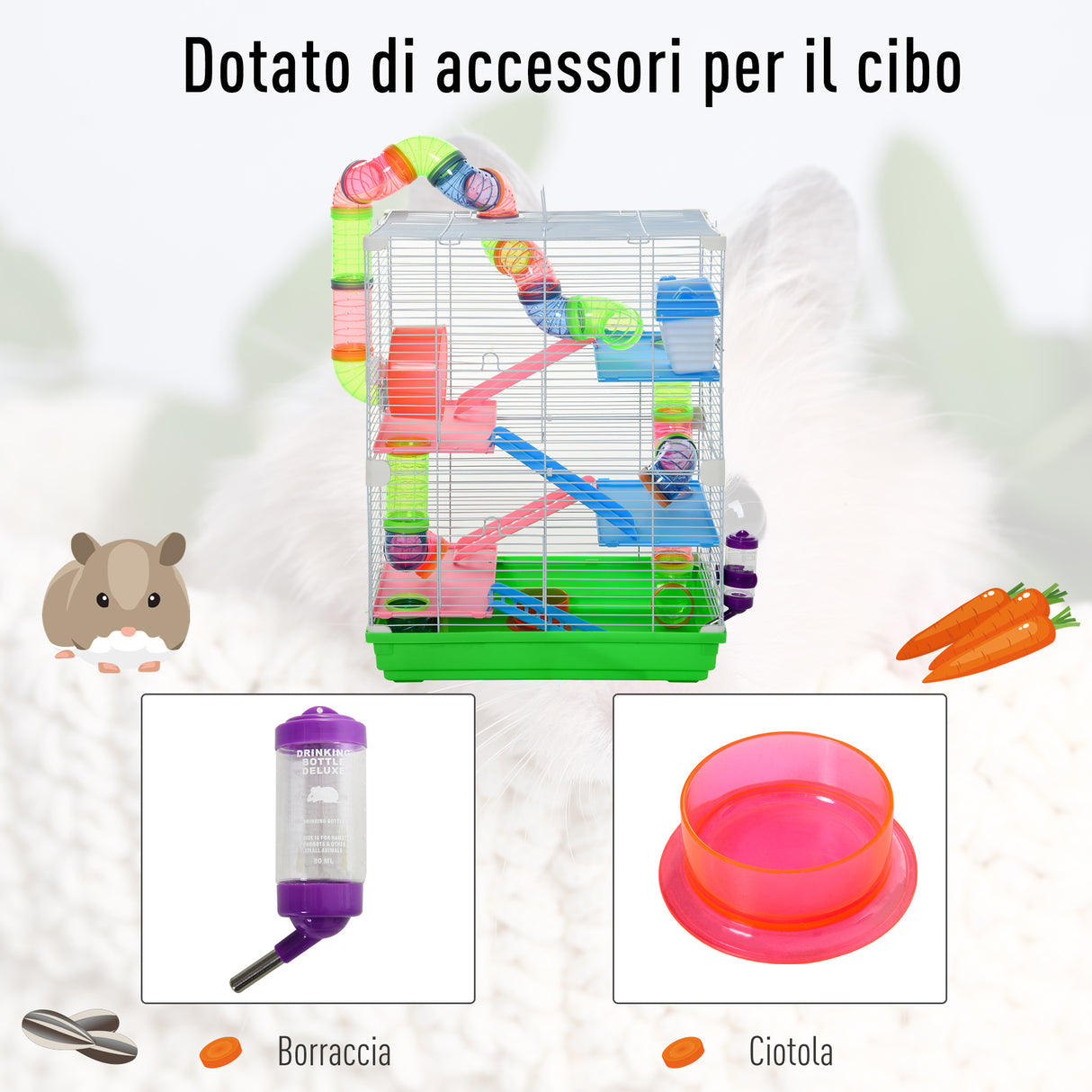 easycomfort easycomfort gabbia per criceti e piccoli roditori 5 livelli accessori gioco e cibo ean 8054111842358