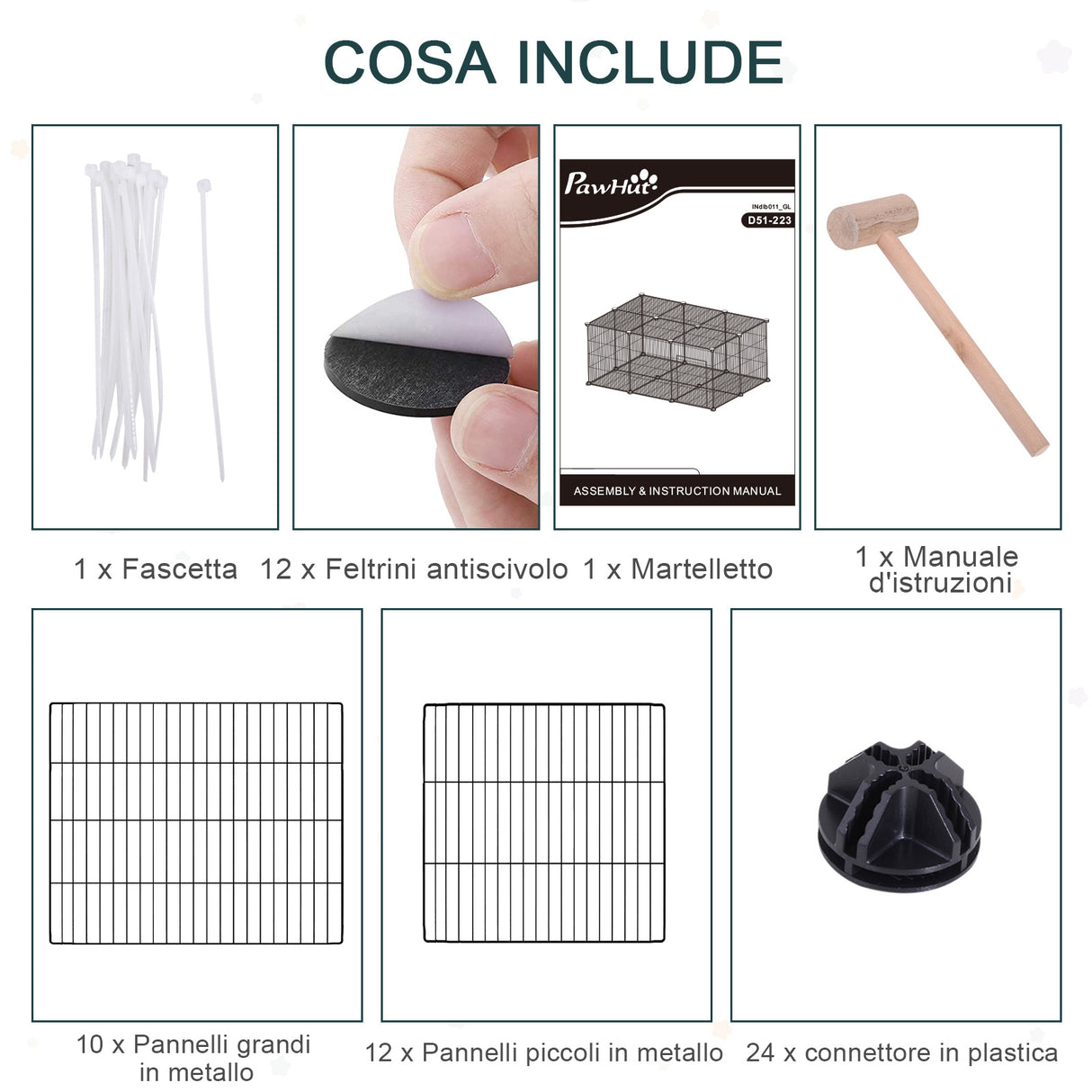 easycomfort easycomfort gabbia per conigli e piccoli animali 22 pannelli modulabili in metallo ean 8054111845090