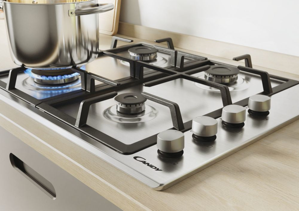 candy piano cottura a gas candy 4 zone di cottura piano in inoxlamiera chg6lx ean 8016361966833