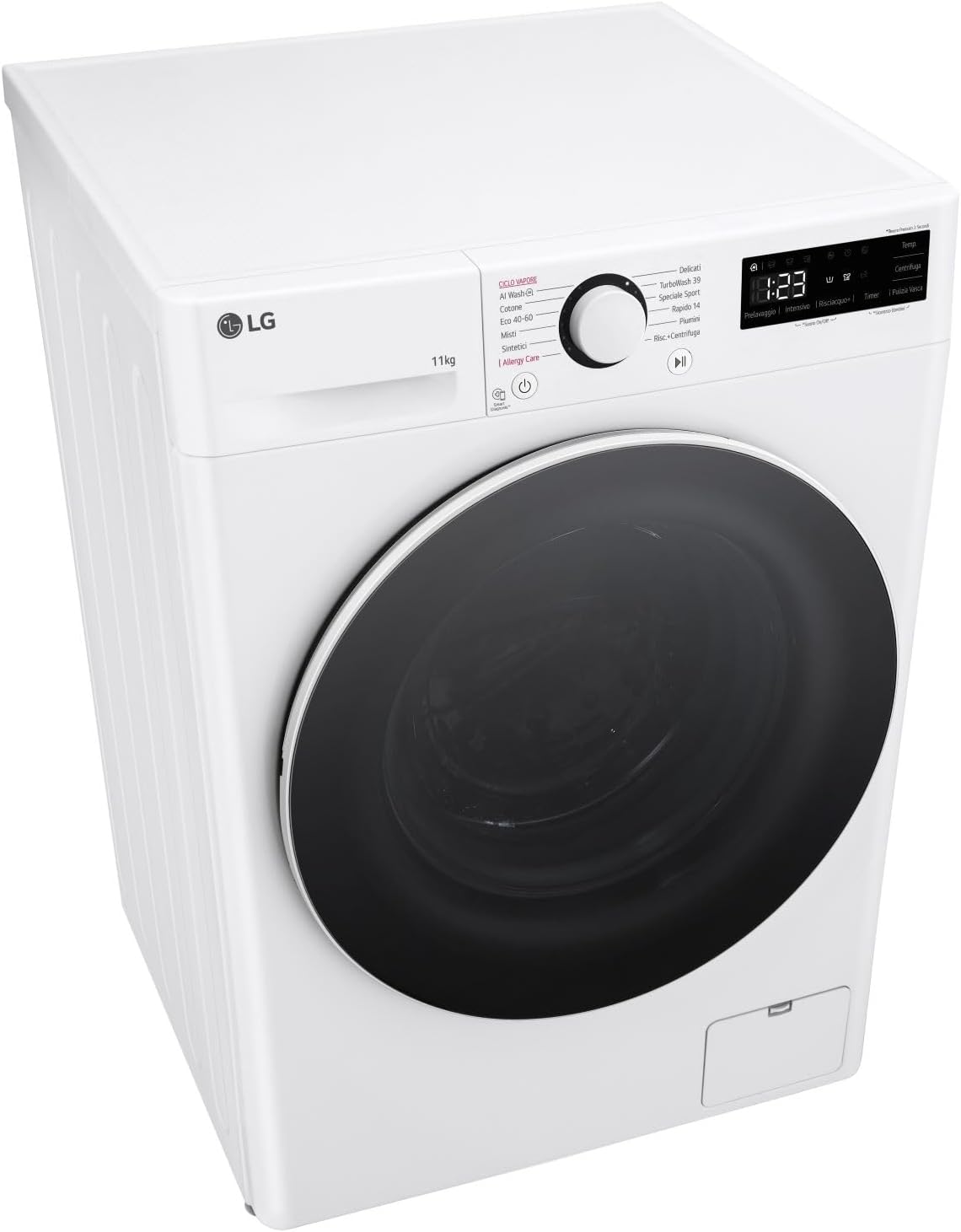 lg lavatrice a carica frontale lg f4r5011tsww serie r5 11 kg ai dd classe a 10 1400 giri a85xl60xp565 vapore steam igienizzante allergy care ean 8806084087096