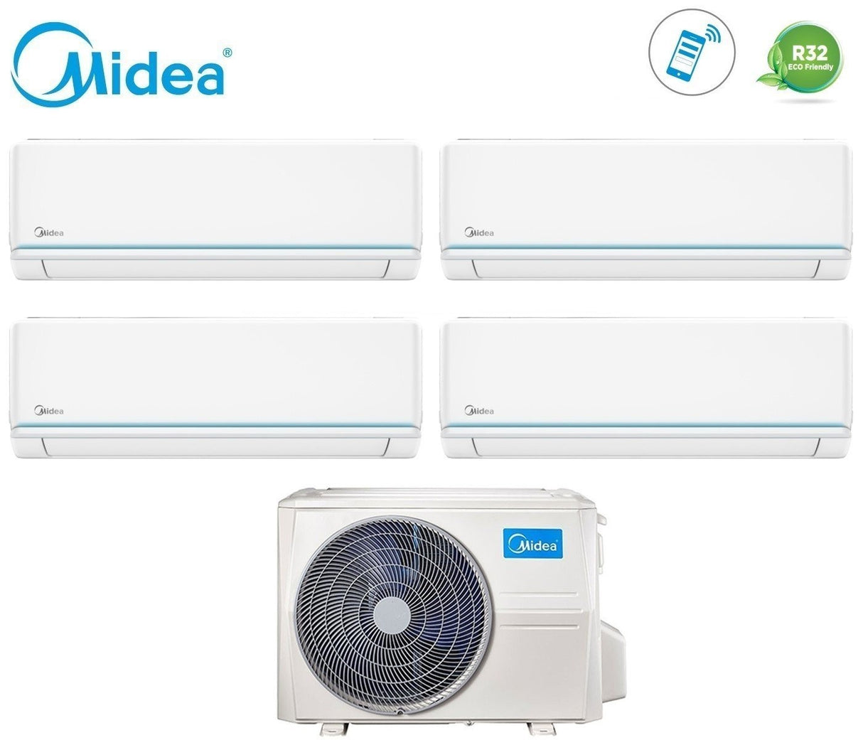 midea climatizzatore condizionatore midea quadri split inverter serie evolution 99912 con m40b 36hfn8 r 32 wi fi optional 90009000900012000