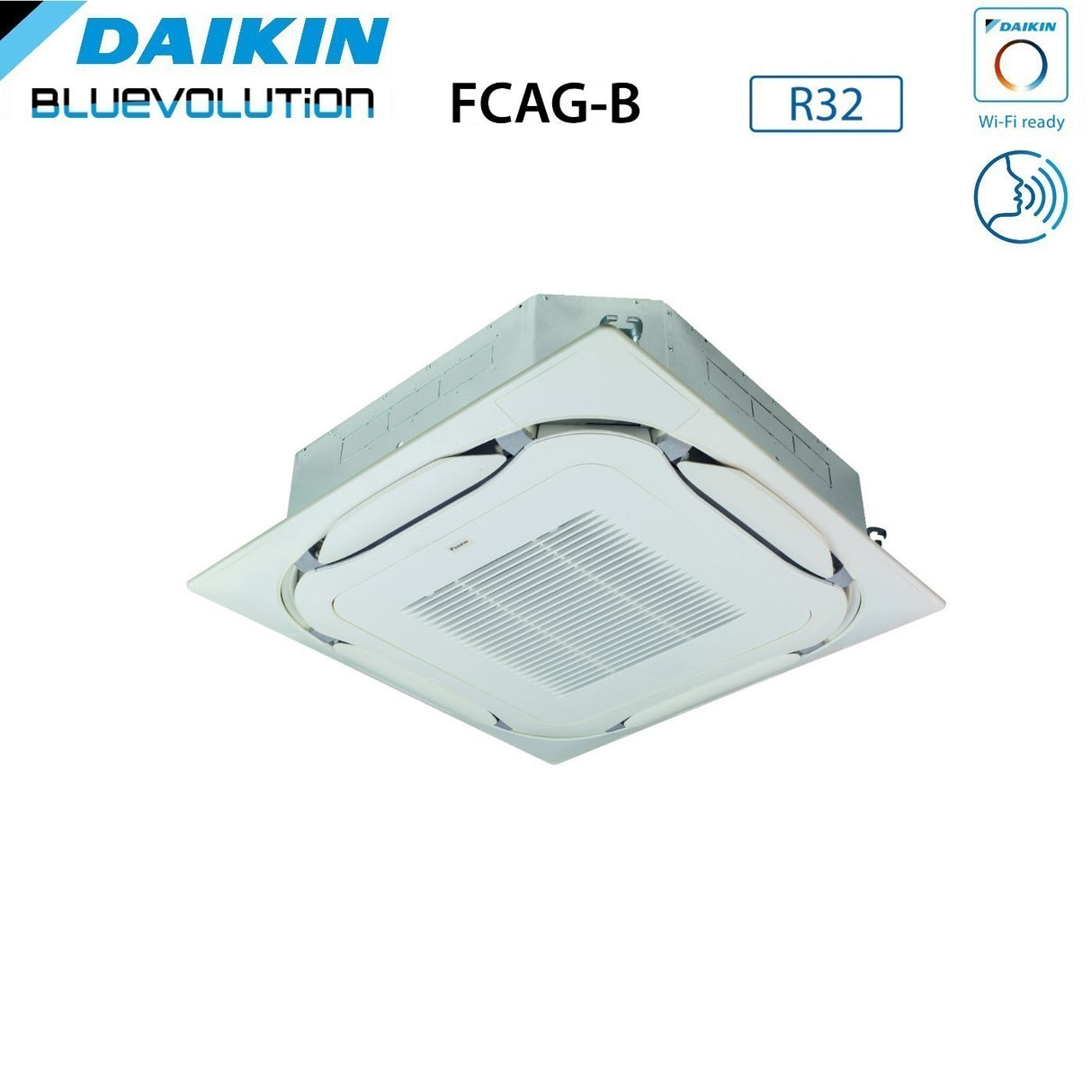 daikin climatizzatore condizionatore daikin bluevolution a cassetta round flow 12000 btu fcag35b rzag35a r 32 wi fi optional con griglia standard inclusa