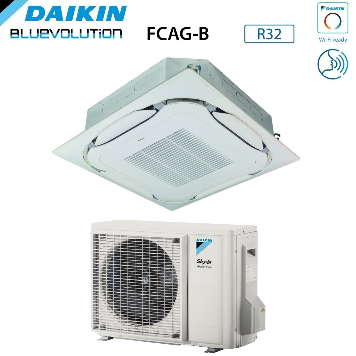 daikin climatizzatore condizionatore daikin bluevolution a cassetta round flow 18000 btu fcag50b rzag50a r 32 wi fi optional con griglia standard inclusa