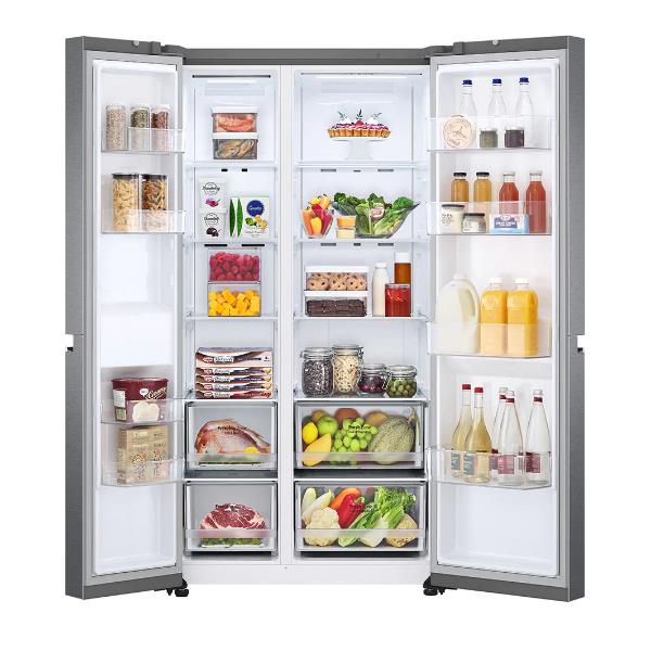 lg frigorifero side by syde lg gsbv70dstm no frost 655 litri classe f a179xl913x735 tecnologia door linear cooling compressore smart inverter ean 8806091511140