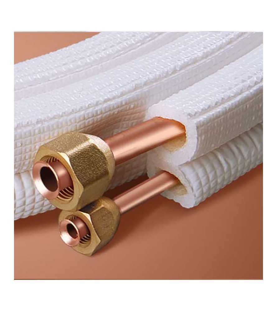 ottocool kit installazione varie misure per climatizzatore 7000 9000 12000 btu tubi rame cartellati da 14 e 38 e tubo condensa