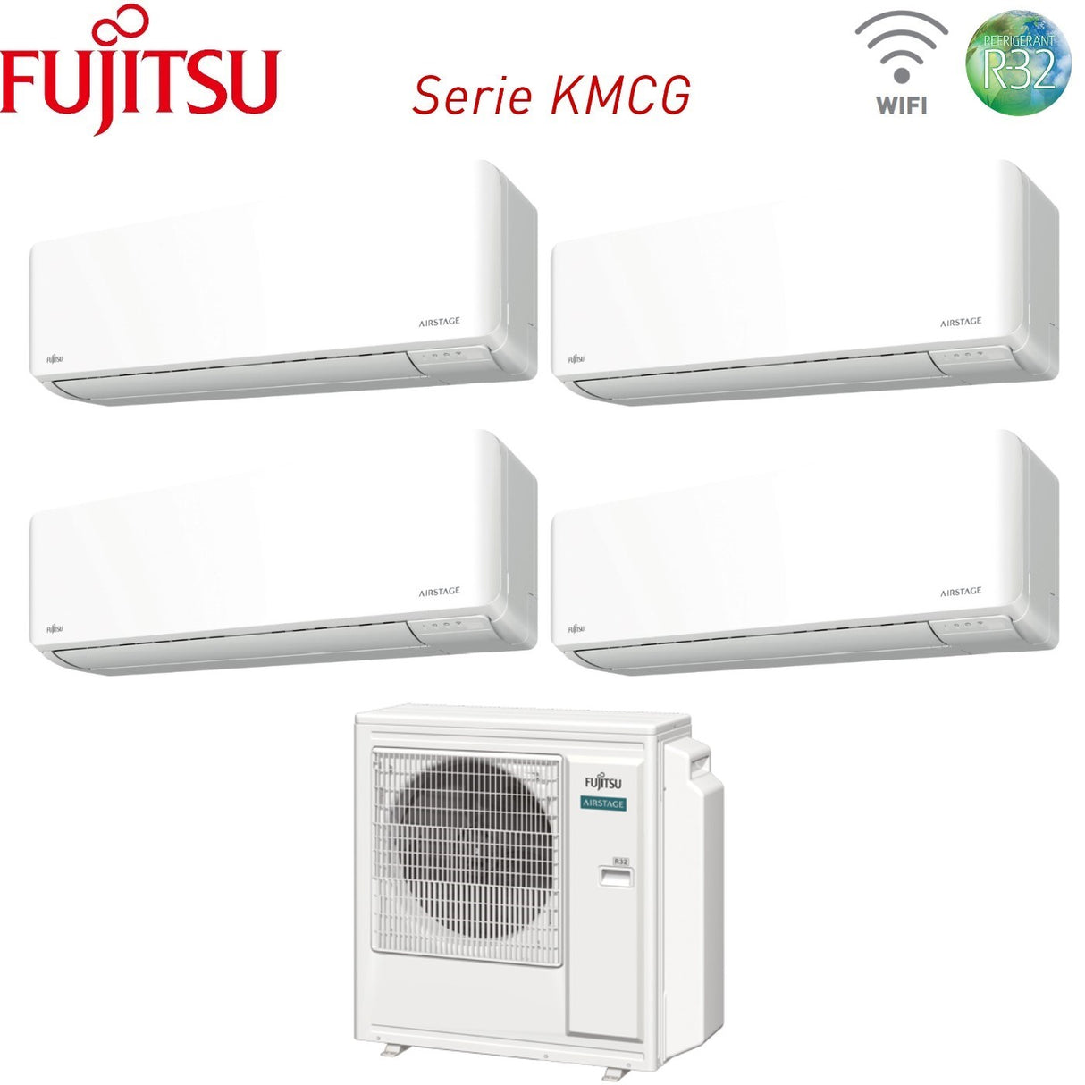 fujitsu climatizzatore condizionatore fujitsu quadri split inverter serie km 771214 con aoyg30kbta4 r 32 wi fi integrato 700070001200014000