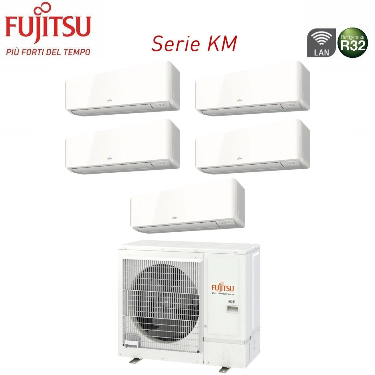 fujitsu climatizzatore condizionatore fujitsu penta split inverter serie km 99121212 con aoyg36kbta5 r 32 wi fi integrato 90009000120001200012000