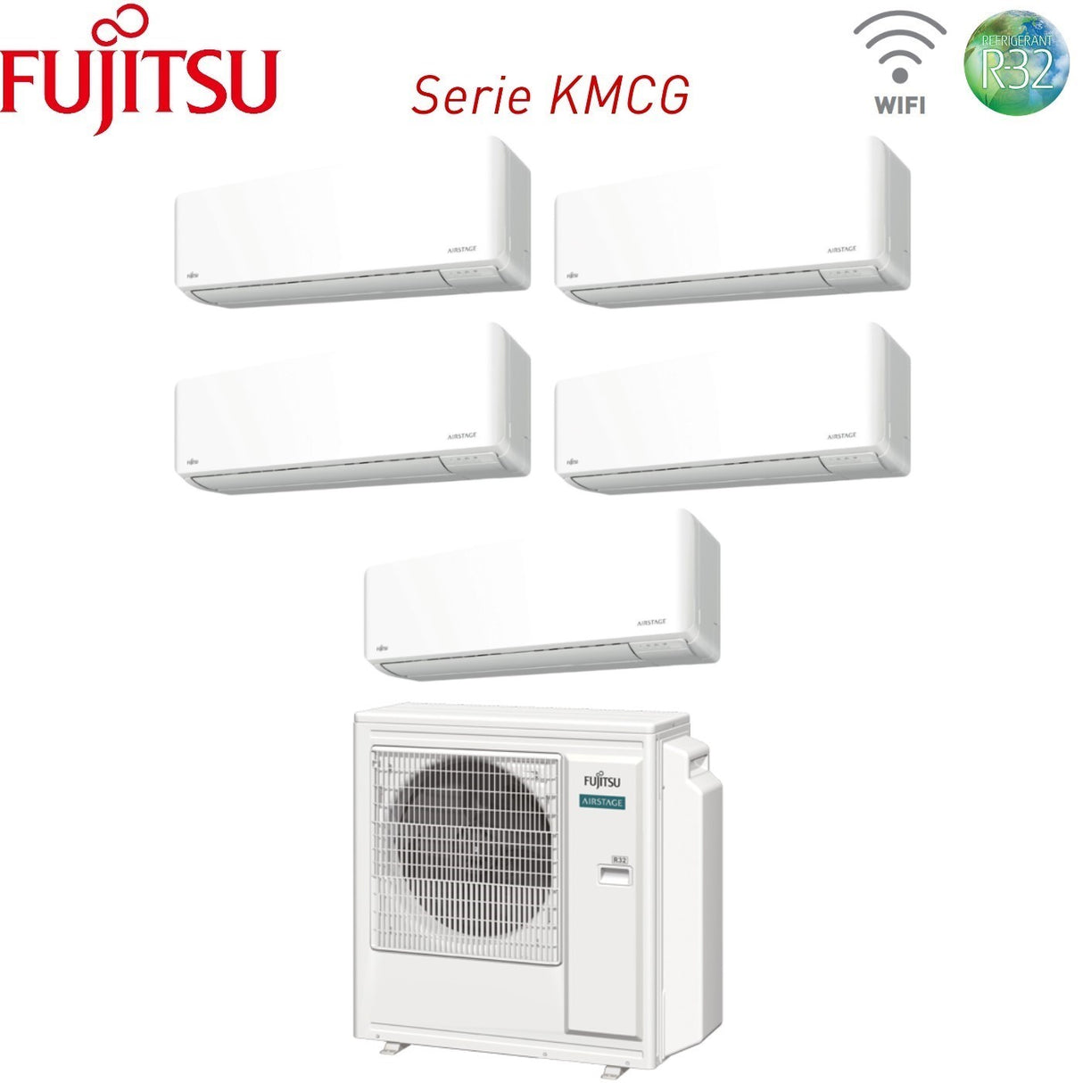fujitsu climatizzatore condizionatore fujitsu penta split inverter serie km 99999 con aoyg36kbta5 r 32 wi fi integrato 90009000900090009000