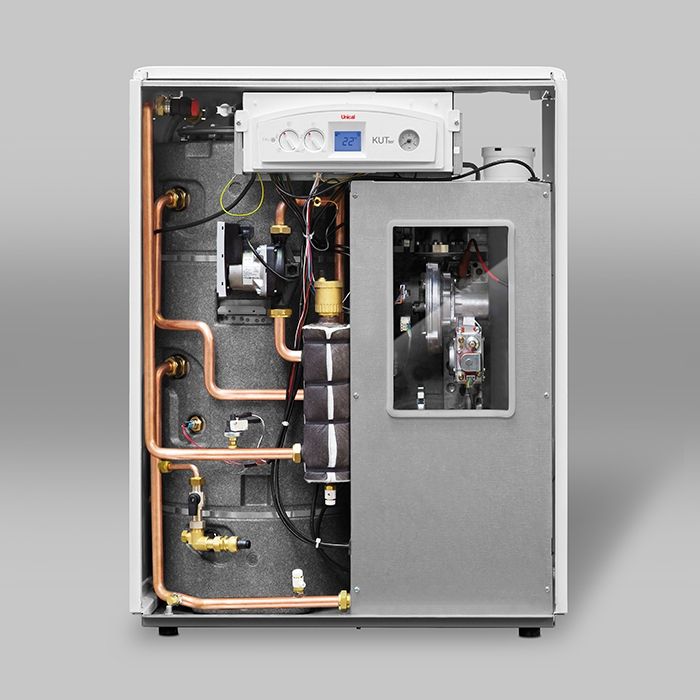 unical caldaia a basamento unical kutter b 28 metanogpl low nox con accumulo 50 lt completa di kit scarico fumi