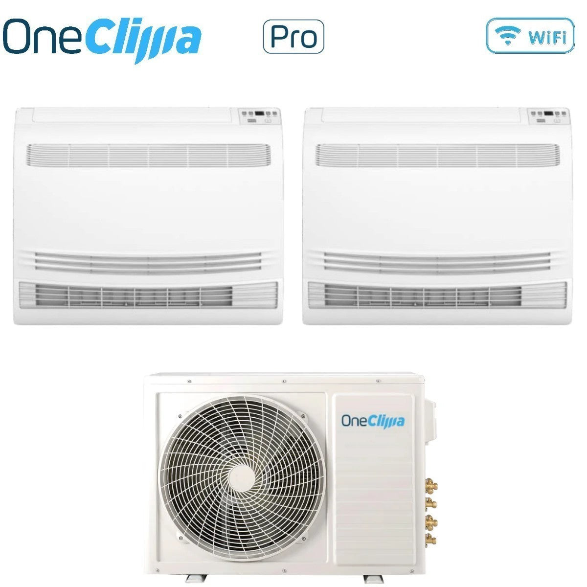 oneclima condizionatore oneclima dual split console 1212 con mlt18x2y24 r 32 wi fi optional con telecomando di serie