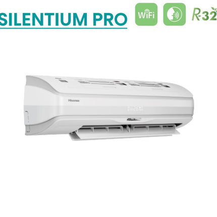 Climatizzatore Condizionatore Hisense Dual Split Inverter serie SILENTIUM PRO 9+12 con 2AMW52U4RXC R-32 Wi-Fi Integrato 9000+12000