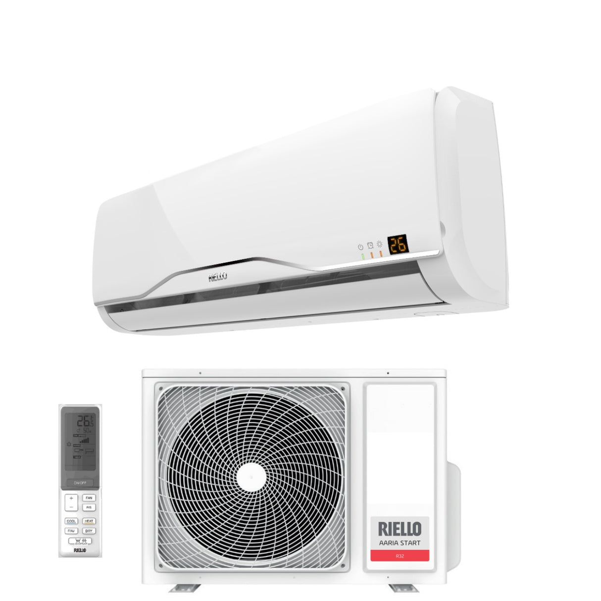 Riello Climatiseur Inverter Series Aaria Start 12000 Btu Amw35st R-32 Classe A++ Wi-Fi en option