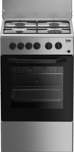 beko cucina a gas beko css42014fs 4 fuochi forno elettrico 54 litri a85xl50xp50 silver ean 6221378000506