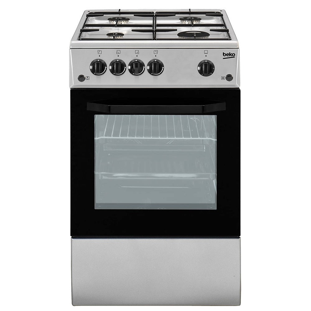 beko cucina a gas beko css42014fs 4 fuochi forno elettrico 54 litri a85xl50xp50 silver ean 6221378000506