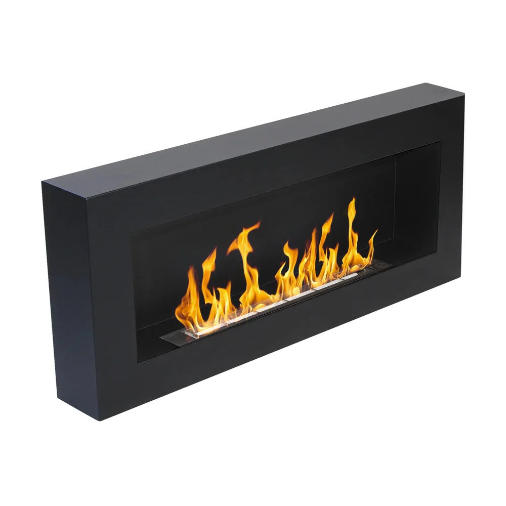 divina fire camino a bioetanolo biocamino da parete siena nero l 90 x p 12 x h 40 ean 8056157804710