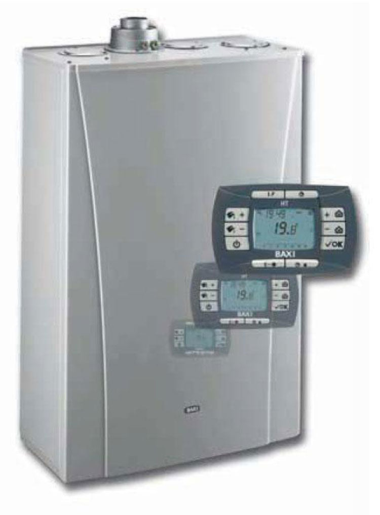 baxi caldaia a gas baxi luna3 silver space ht 240 a condensazione metano da esterno completa di kit fumi