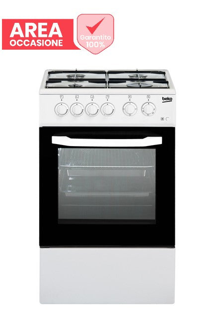 beko area occasioni 2675 cucina a gas beko css42014fw 4 fuochi forno elettrico 54 litri a85xl50xp50 bianco