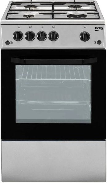 beko beko cucina a gas 4 fuochi forno elettrico larghezza per profondita 50x50 cm con coperchio colore silver css42014fs 54 litri ean 8690842043529