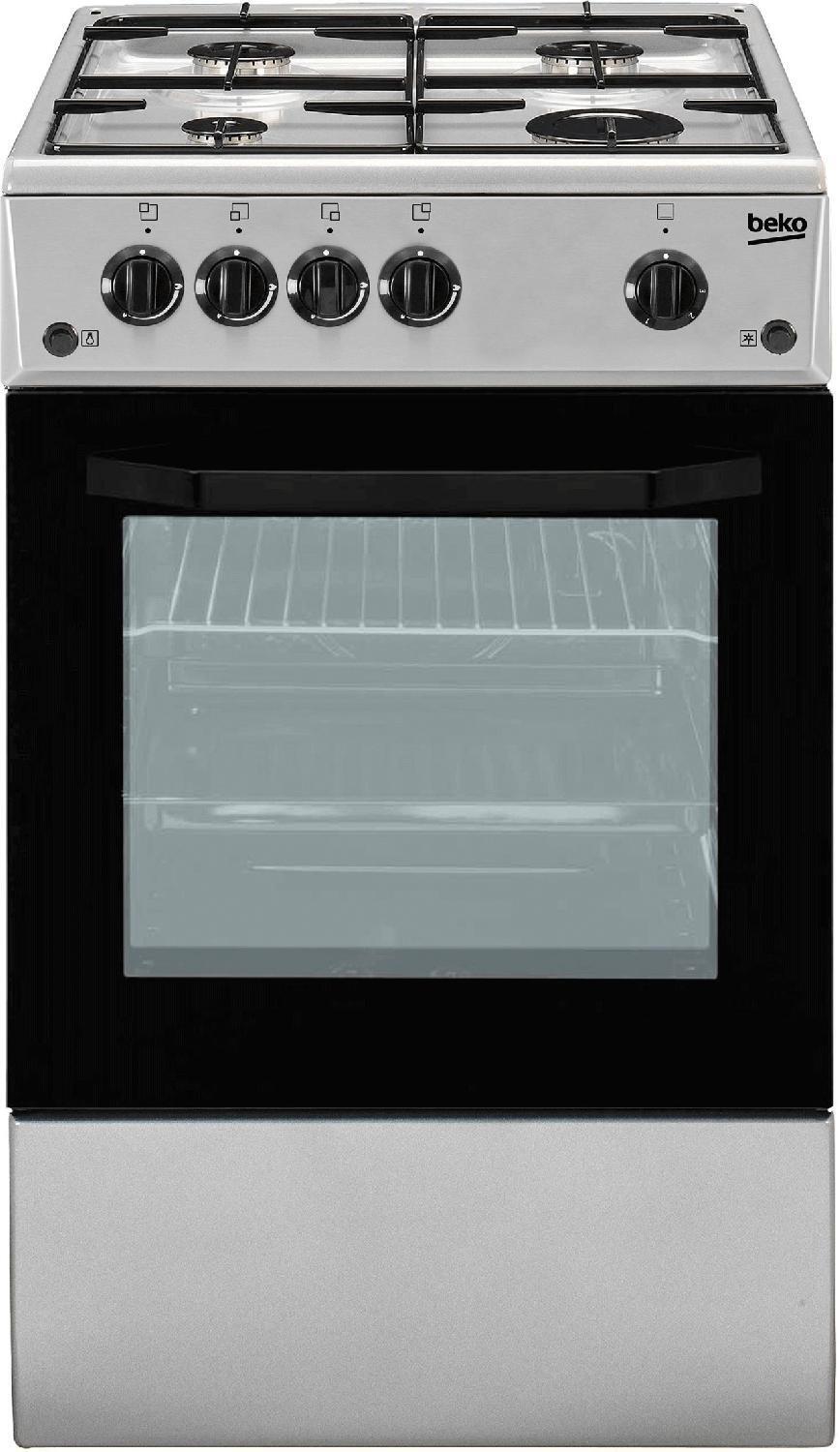 beko cucina a gas beko 4 fuochi forno a gas csg42011fs 50x50 argento con coperchio ean 8690842014307