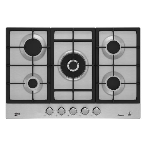beko piano cottura a gas beko flameadjust hiaw 75226 sxe 5 fuochi l75xp51 practiclean gas safety inox ean 8690842526602