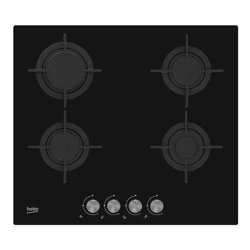 beko piano cottura a gas beko hilg64222s 4 fuochi l585xp524 vetro nero ean 8690842127878