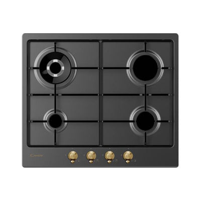 candy piano cottura a gas candy chw6br4wgtgh 4 fuochi 60 cm in acciaio inox antracite lxp 59x51 collezione classic chw 6 br4wgtgh manopola gold ean 8016361966987