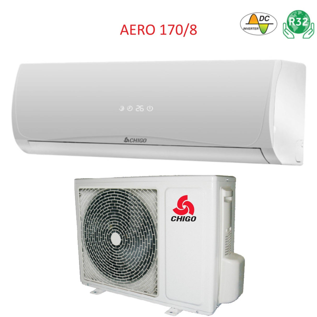 chigo climatizzatore condizionatore chigo aero 1708 r 32 24000 btu a cod. cs 61v3g 1h170ae2 w3 ean 8059657006172