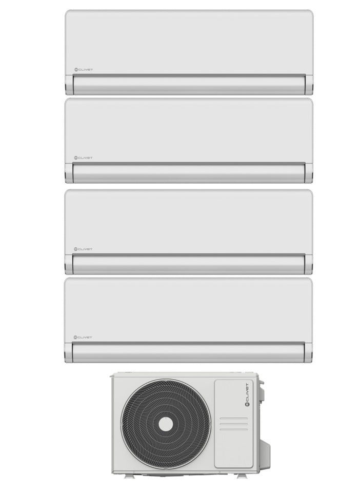 clivet climatizzatore condizionatore clivet quadri split inverter schiara 2 9000900090009000 btu con mu2 y82m wi fi integrato 9999