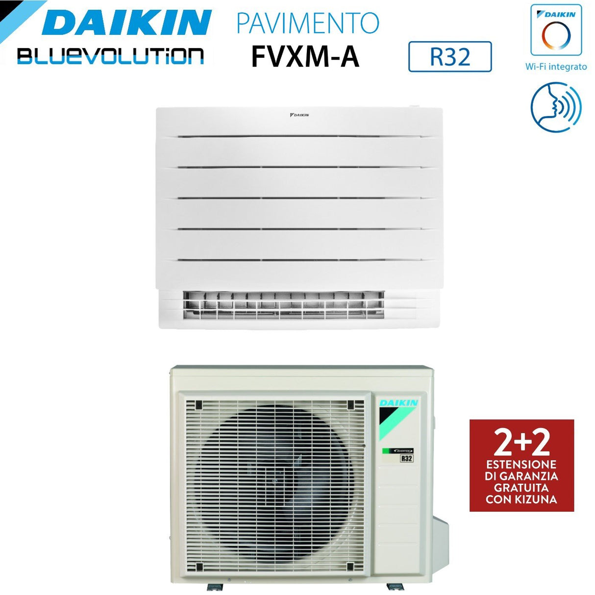 daikin climatizzatore condizionatore daikin bluevolution perfera a pavimento 12000 btu fvxm35a r 32 wi fi integrato telecomando a infrarossi incluso garanzia italiana novita