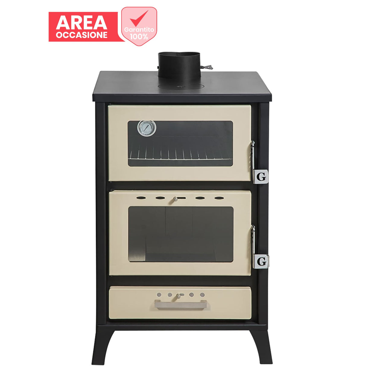 divina fire area occasioni stufa a legna con forno marika beige 22 kw l505xp585xh915