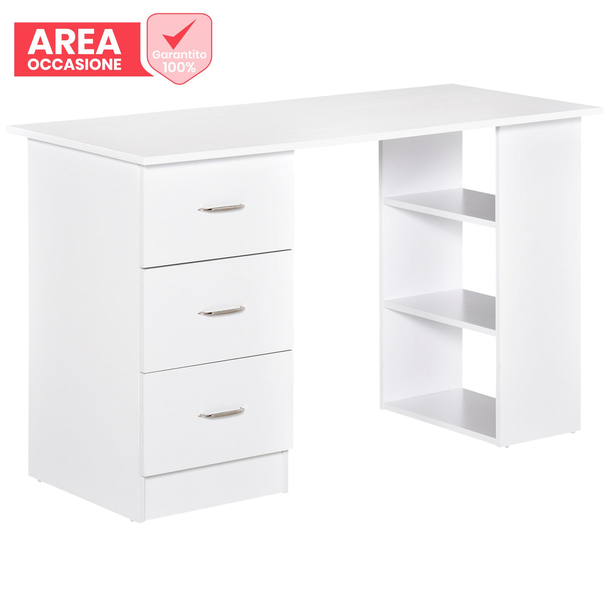 easycomfort area occasioni easycomfort scrivania porta pc con 3 cassetti e 3 ripiani scrivania per camera e ufficio in legno 120x49x72cm bianco