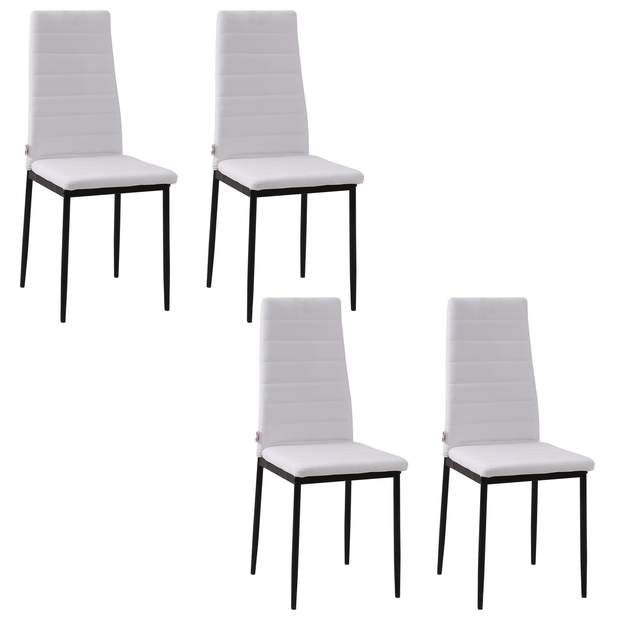 easycomfort easycomfort set 4 sedie imbottite stile moderno in metallo e tessuto bianco