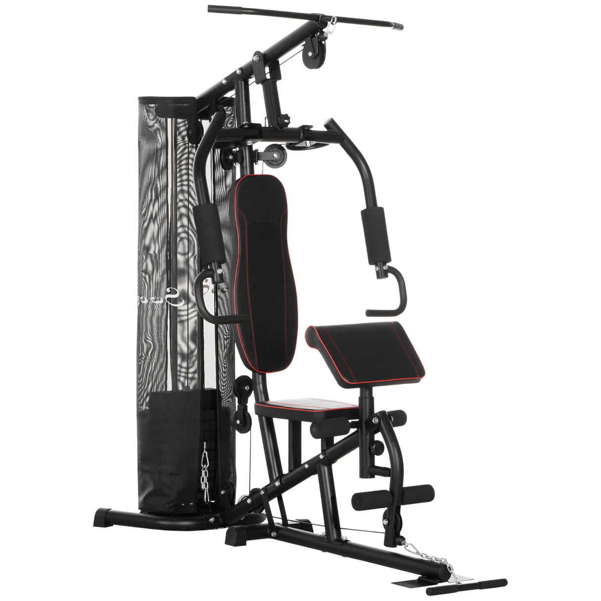 easycomfort easycomfort stazione fitness con pesi da 45kg in acciaio per allenamento a casa 170x104x205cm nero