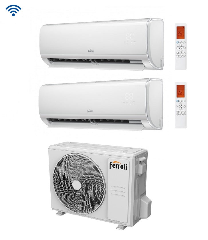 ferroli climatizzatore condizionatore dual split inverter ferroli giada m 900018000 btu con 27 3 wi fi integrato alexa e google home 918 novita ean 8059657080431
