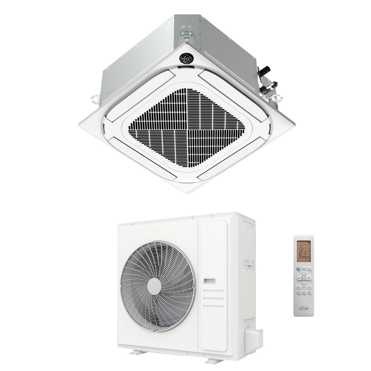 ferroli condizionatore a cassetta ferroli giada c 12000 btu 2cp0042f r 32 wi fi integrato con telecomando e griglia