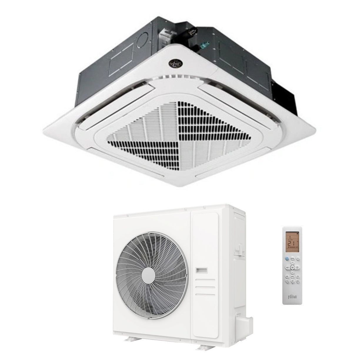 ferroli condizionatore a cassetta ferroli giada c 36000 btu 2cp0046f t r 32 wi fi integrato con telecomando e griglia