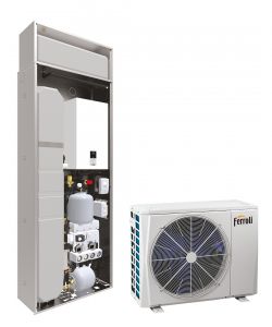 ferroli pompa di calore reversibile aria acqua inverter per installazione splittata ferroli omnia s in 3.2 10 r 32 con comando incluso
